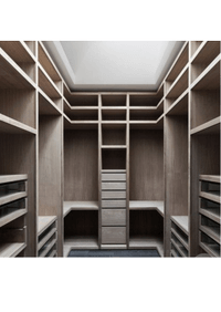 П-образная гардеробная комната в классическом стиле Тольятти