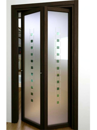 Складные двери гармошка с матовым стеклом Тольятти
