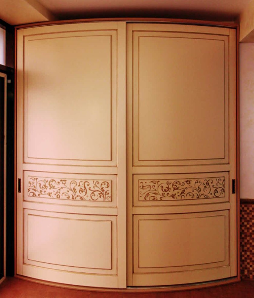 Радиусный шкаф купе с фрезеровкой, эмаль Тольятти